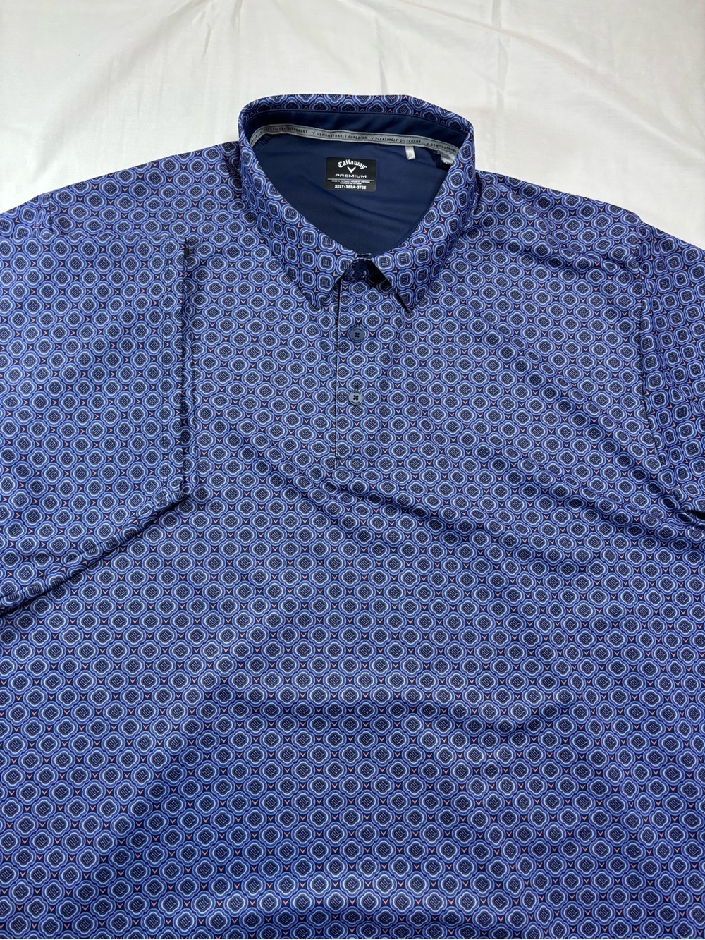 Callaway Men's premium Golf Polo Shirt Blue, Short Sleeve, 3XLT